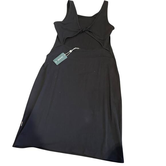 Tentree Women's Twist Back Dress in Black size M NWT - Picture 3 of 5